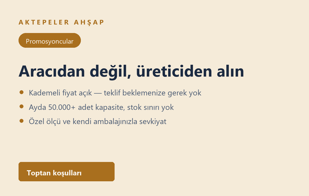 Promosyoncular için imalatçısından toptan ham ahşap, kademeli fiyat, ayda 50.000+ adet kapasite